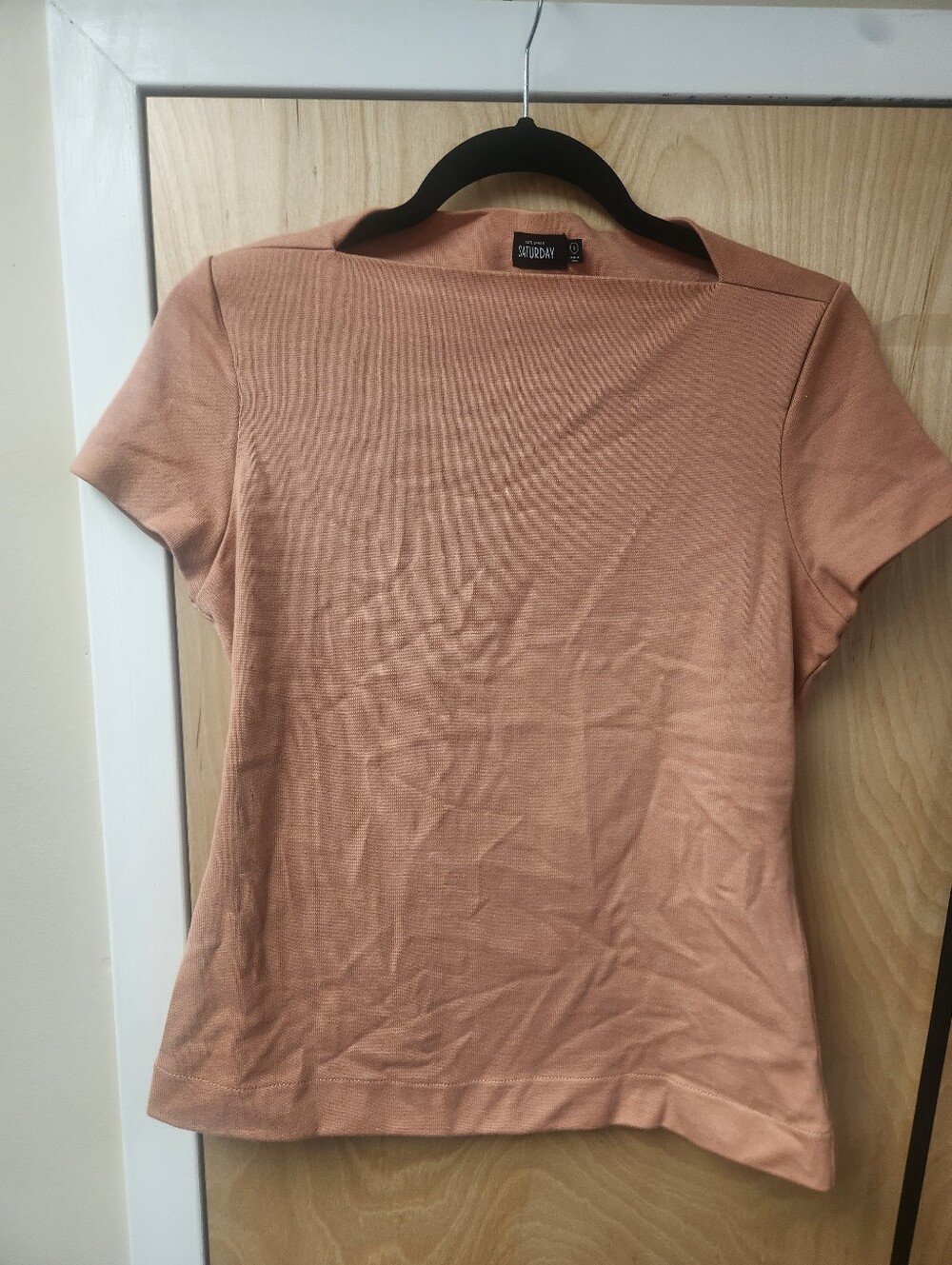 Kate Spade Saturday Cotton Short Sleeve Top in Dusty Peach Size Small